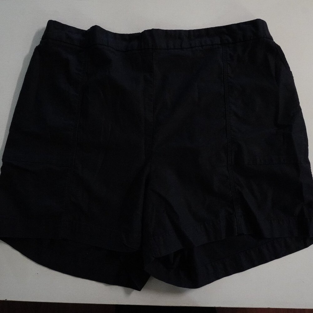 Lane Bryant Black Pull On Elastic Waist Shorts 22/24 Plus Casual Cotton Stretch
